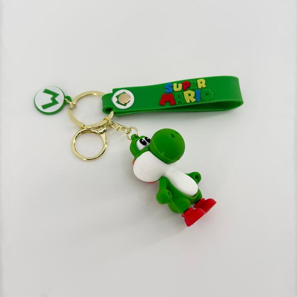 Super Mario Yoshi Keychain with Green Strap | Collectible Bag Charm Key Ring - Picture 4 of 7